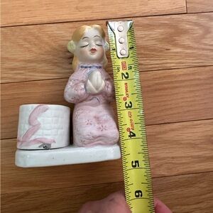 Vintage Lovables Spooner Collingwood hand painted porcelain prayer candleholder